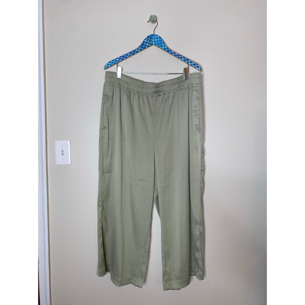 JOIE Sage Green Lightweight Wide Leg Pull On Pants Flowy Size XL - Picture 9 of 9